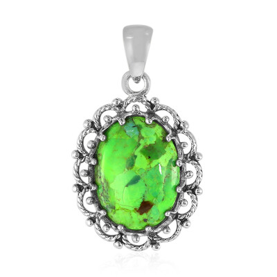 Zilveren hanger met een Groene Kingman Mohave Turkoois (Art of Nature)