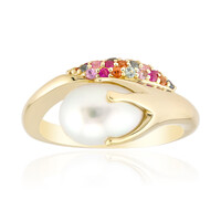 Gouden ring met een witte zuidzee parel (Michelle Albala)