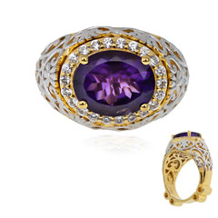 Zilveren ring met een Zambia-amethist (Dallas Prince Designs)