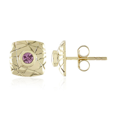 Gouden oorbellen met roze saffieren (de Melo)
