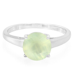 Zilveren ring met een prehniet