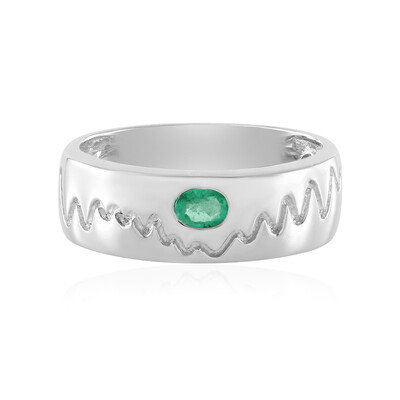 Zilveren ring met een Russische smaragd (de Melo)