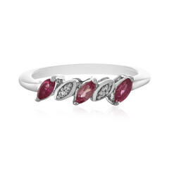 Zilveren ring met roze toermalijnen