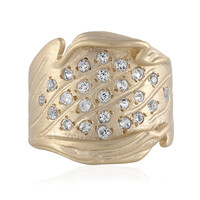 Zilveren ring met witte topaasstenen