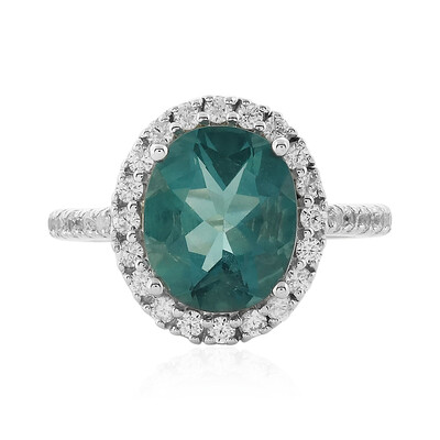 Zilveren ring met een Belgian Teal Fluoriet