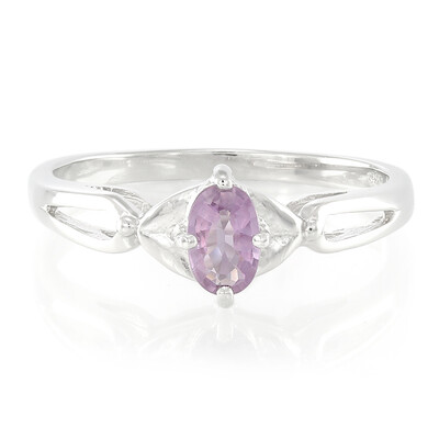 Zilveren ring met een Onverhitte Purper Saffier