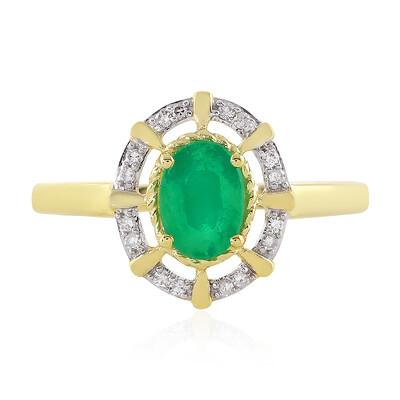 Gouden ring met een Braziliaanse smaragd