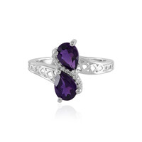 Zilveren ring met amethisten