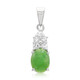 Zilveren hanger met een keizerlijk chrysopraas