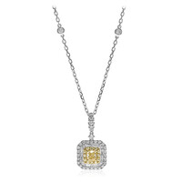 Gouden halsketting met een gele SI2 diamant (CIRARI)