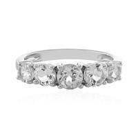 Zilveren ring met een witte topaas