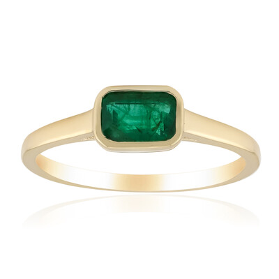 Gouden ring met een Zambia-smaragd