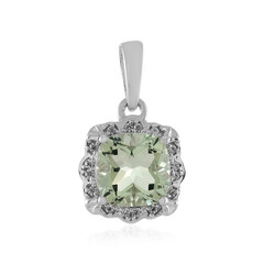 Zilveren hanger met een groene amethist