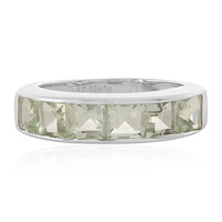 Zilveren ring met groene amethisten