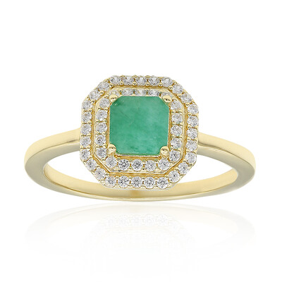 Zilveren ring met een Braziliaanse smaragd