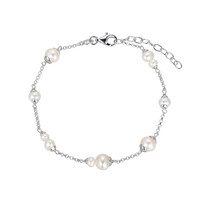 Zilveren armband met zoetwater kweekparels