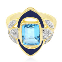 Zilveren ring met een Zwitsers-blauwe topaas