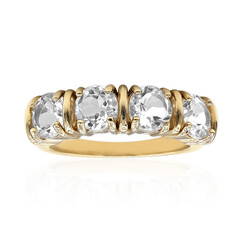 Zilveren ring met witte topaasstenen