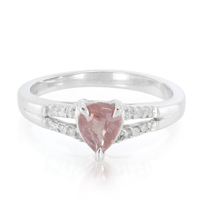 Gouden ring met een Onverhitte Padparadscha Saffier
