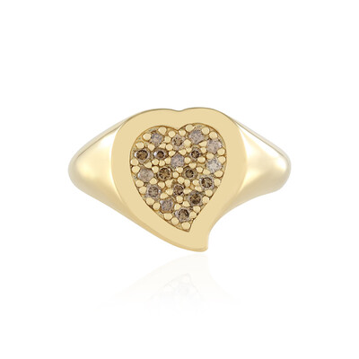 Zilveren ring met I2 Bruine Diamanten