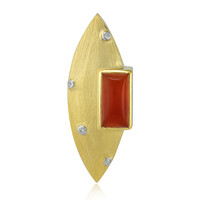 Zilveren hanger met een Oranje chalcedoon