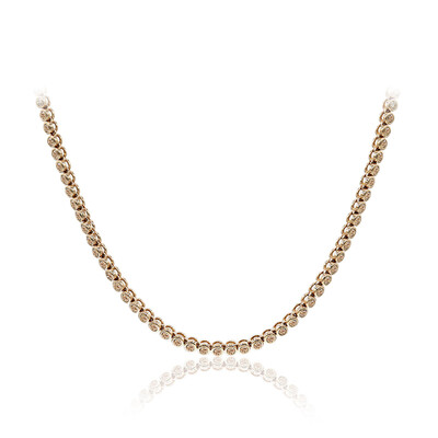 Gouden halsketting met SI1 Argyle Rose De France Diamanten (Annette)