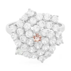 Zilveren ring met een Padparadscha saffier