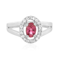 Zilveren ring met een roze toermalijn