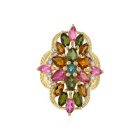 Zilveren ring met toermalijnen