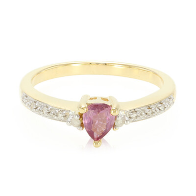 Gouden ring met een Onverhitte Padparadscha Saffier