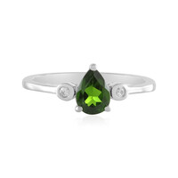 Zilveren ring met een Russische diopsied