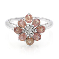 Gouden ring met Onverhitte Padparadscha Saffieren