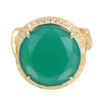 Zilveren ring met een groene agaat