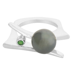 Zilveren ring met een Tahiti parel