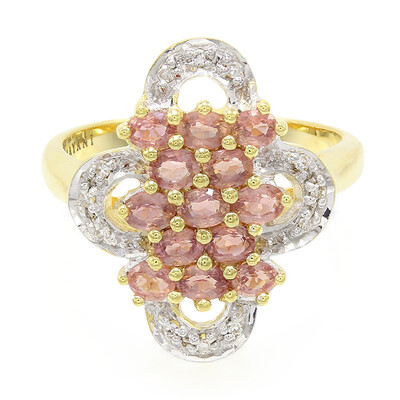 Gouden ring met Onverhitte Padparadscha Saffieren (AMAYANI)