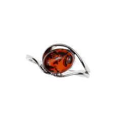 Zilveren ring met een Baltische barnsteen