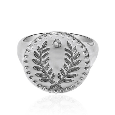Zilveren ring met een witte topaas