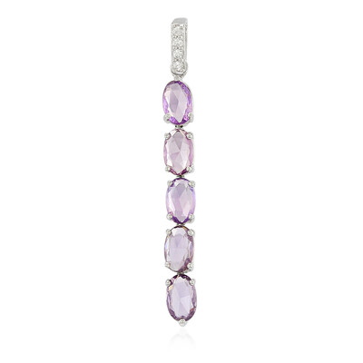Zilveren hanger met Onverhitte Purper Saffieren