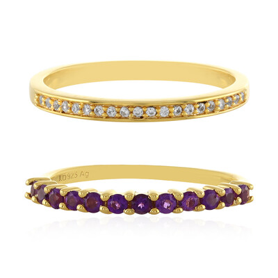 Zilveren ring met amethisten