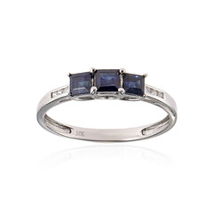 Gouden ring met een Blauwe Ceylon saffier