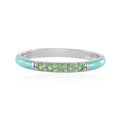 Zilveren ring met Keniaanse Tsavorieten
