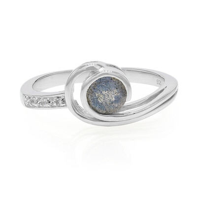 Zilveren ring met een spectroliet