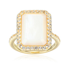 Zilveren ring met een parelmoer