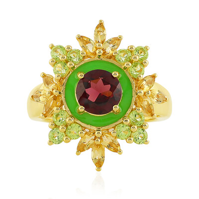 Zilveren ring met een rhodliet
