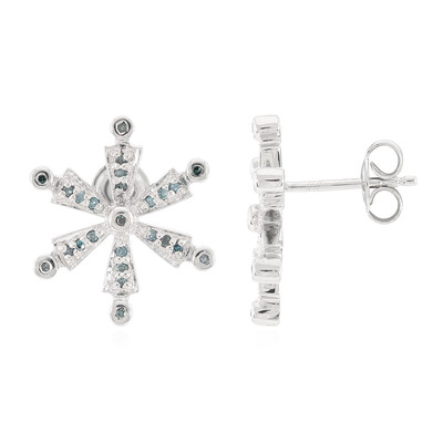 Zilveren oorbellen met Fancy diamanten