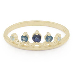 Gouden ring met een blauwe saffier
