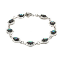 Zilveren armband met Abalone schelpen (Art of Nature)