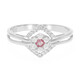 Zilveren ring met een Padparadscha saffier
