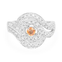 Zilveren ring met een Padparadscha saffier