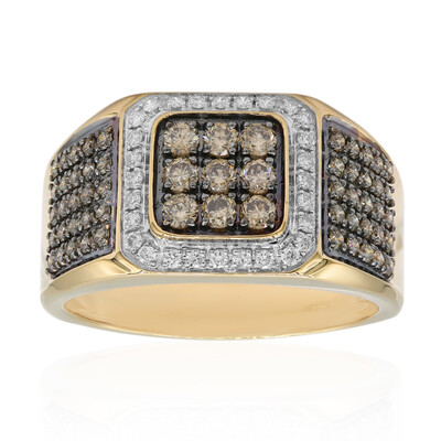Gouden ring met SI2 Champagne Diamanten